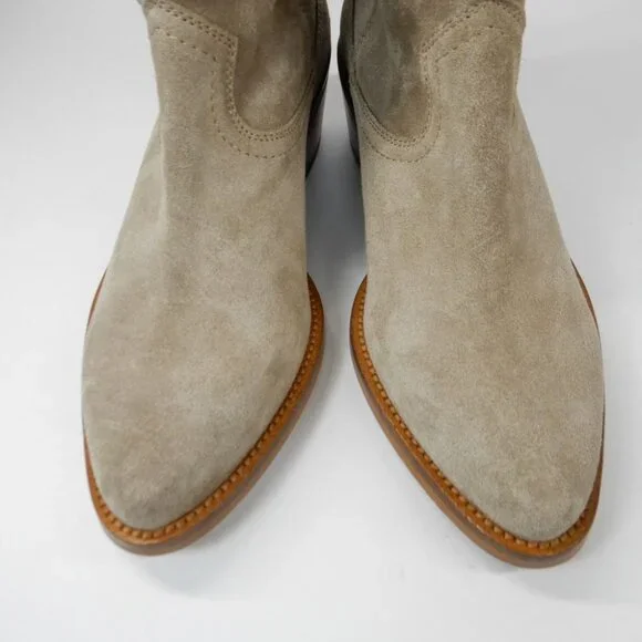 PENELOPE CHILVERS Calie Broderie Suede Cowboy Boots Bootie 36 5 Sand NEW $375 - Picture 7 of 14